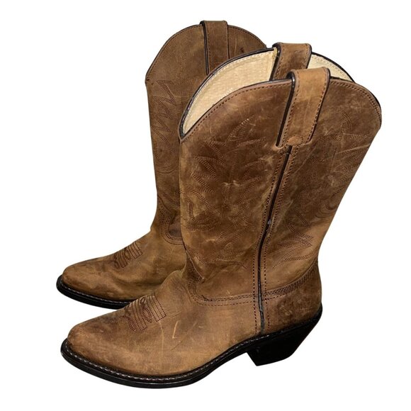 Durango Tan Leather Western Cowboy Boots Size 6.5 M Womens - Picture 3 of 11